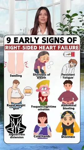 9 early signs of right-sided heart failure #healthy #healthcare #healthtips #heart #heartdisease #heartfailure 