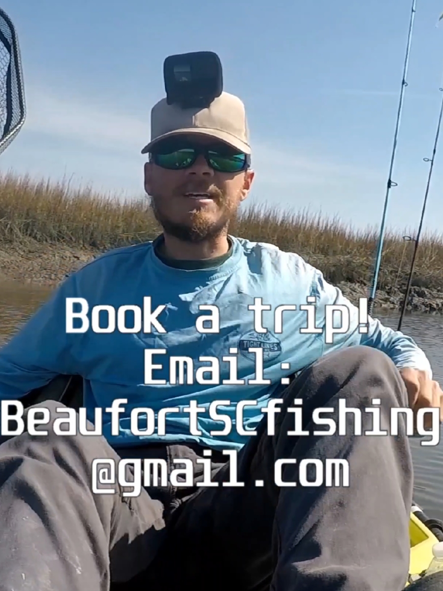 Email BeaufortSCfishing@gmail.com to book a guided kayak fishing trip with me! #fyp #fishing #fishtok #kayakfishing #beaufortsc 