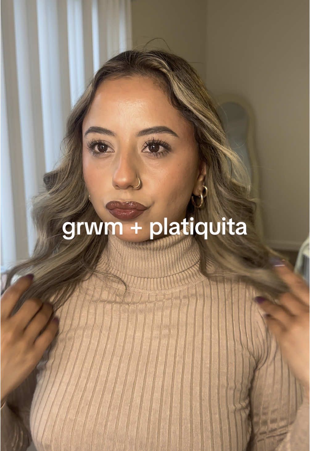 grwm + platiquita ✨ #grwm #creatorsearchinsights #makeup #30s #elf #saie #milanicosmetics @elfcosmetics @Saie @Milani Cosmetics 