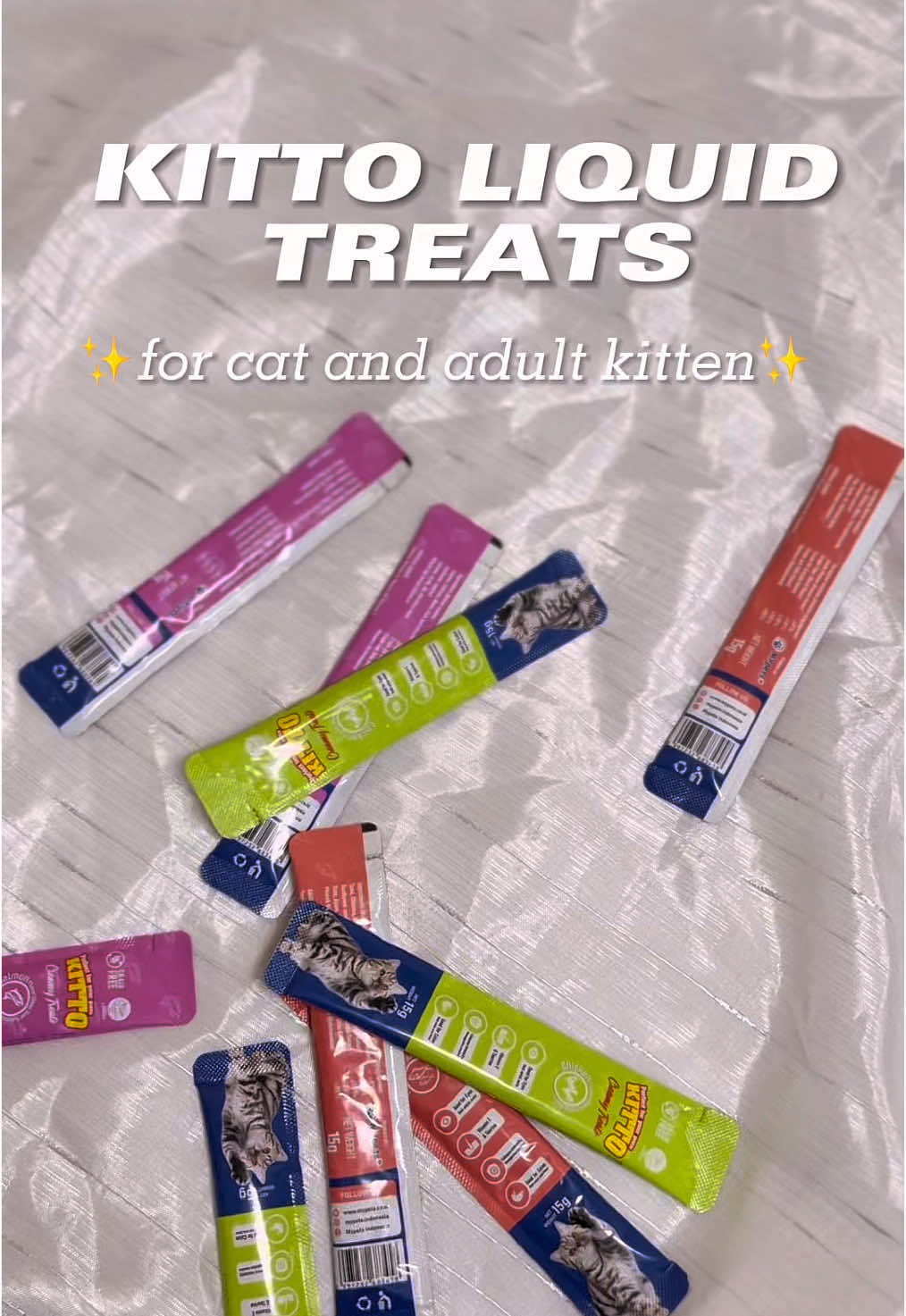 Siapa di sini yang anabulnya doyan ngemil? ✋ KITTO Creamy Treats punya rasa lezat yang bikin kucing ketagihan! Selain enak, juga kaya manfaat loh~ Yuk, kasih yang terbaik untuk si meong! ❤️🐱 #KITTOforCats #kucingsehatbahagia 