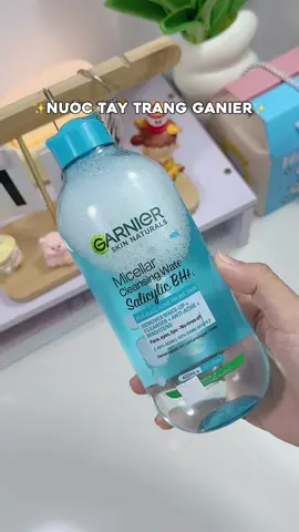 Nước tẩy trang Ganier, ce nào thuộc tuýp da dầu mụn thì tham khảo qua chai màu xanh này nha#ganier #nuoctaytranggarnier #purv208 #unboxing 