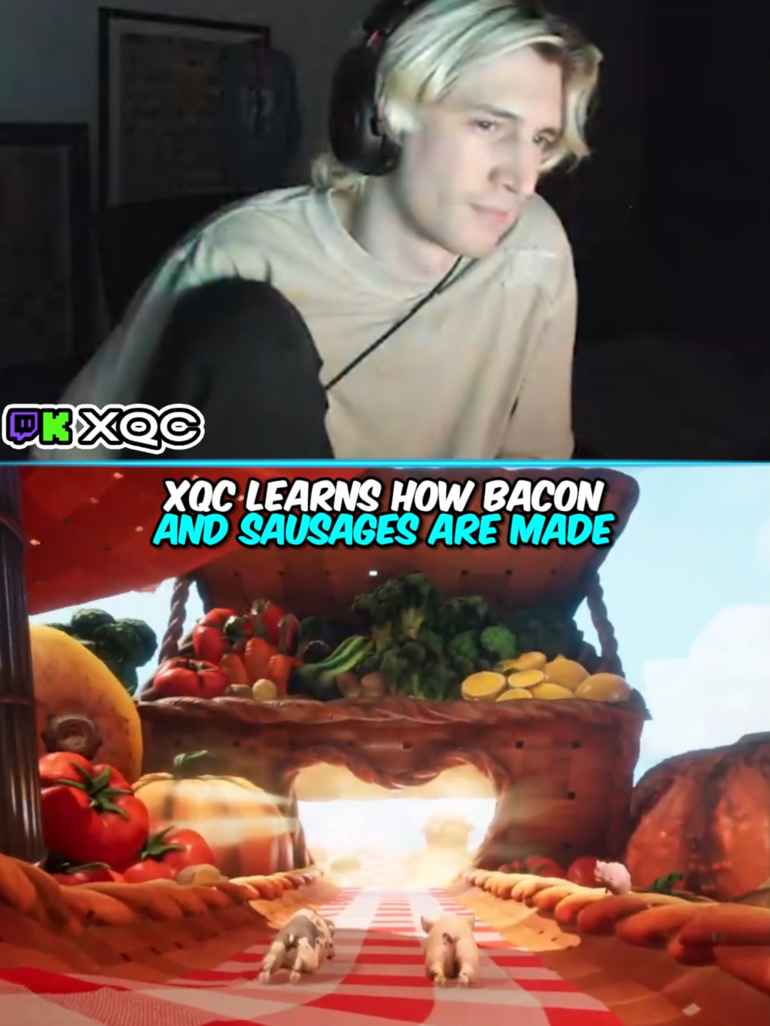 HMMM YUMMYYYYYYYYY #xqc #gaming #spitfiction #bacon #sausages