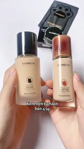 Kem nền Carslan 45g nhiều hơn chai thường 15g ,👉 ai makeup nhiều thì nên dùng chai to hơn #carslan #kemnen #reviewlamdep #beauty #cbeauty #makeup #trangdiem #kiemdau #kemnenlautroi #kemnencarslan #chephu 