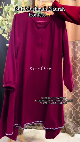 Suit muslimah Ironless sulam #setmuslimah #setbajuseluar #setbajulabuh#bajusetcantik #ironlessset#setironless #blouseset #bajusetmurah #RRRacunoftheDay #TikTokShopBazarRamadan #TikTokShopBazarRaya#foryou