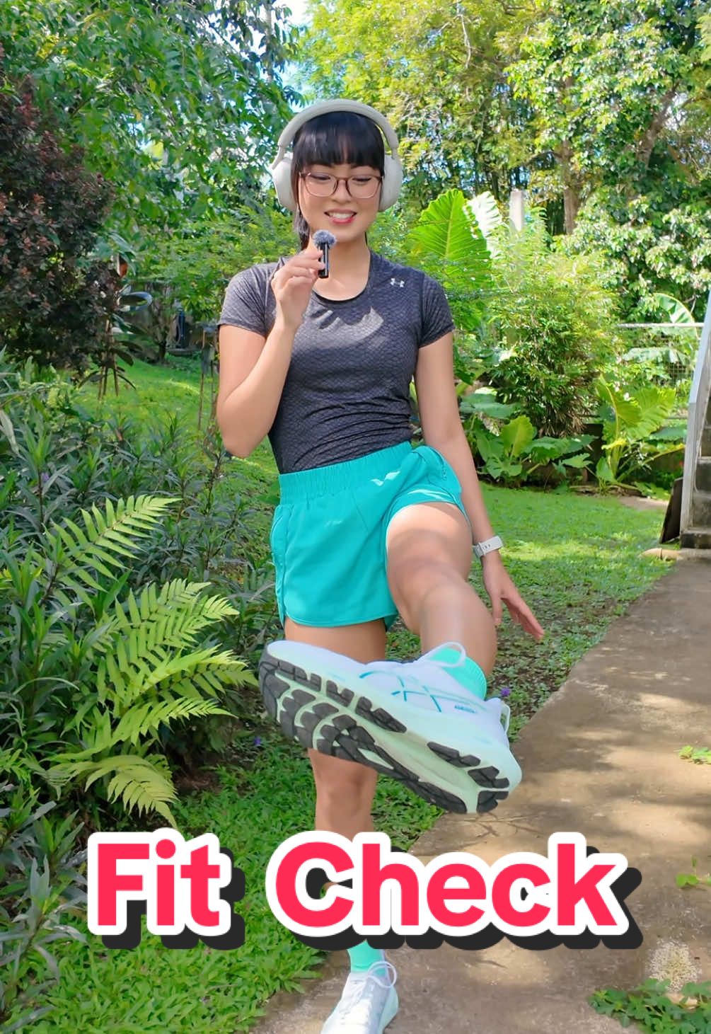 today's workout outfit 🤓🩵 #OOTD #fitcheck #outfitideas #workoutoutfit #workoutfit #workout #Fitness Top: @Under Armour  Shoes: @ASICS  Headphones: @Sony Philippines 