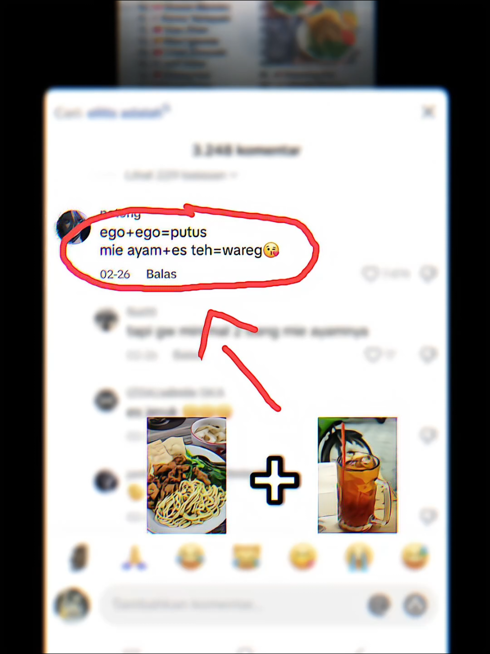 ego+ego=putus mie ayam+es teh=wareg😘 #jjcapcut #mieayam #esteh #puasa #consume #makananjedagjedug #skipkalogaksuka #jj #fyppppppppppppppppppppppp #fyp 