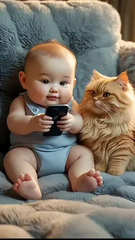 Baby Fart With Cat🤣 #cutebabies #funnybaby #babyvideos #babyfart #babylaugh #fypage #fyp 