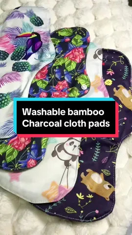WASHABLE BAMBOO CHARCOAL CLOTH PADS BEST FOR HEAVY FLOW.. #bamboocharcoal #napkin #pads #fyp #reco #tiktokfinds #everyone 