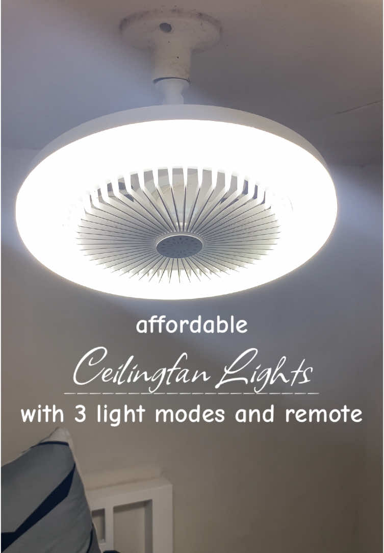 Ceiling Fan with Tri-mode Lights #ceilingfan #ceilingfanwithlight #affordableceilingfan #foryoupage #fyp 