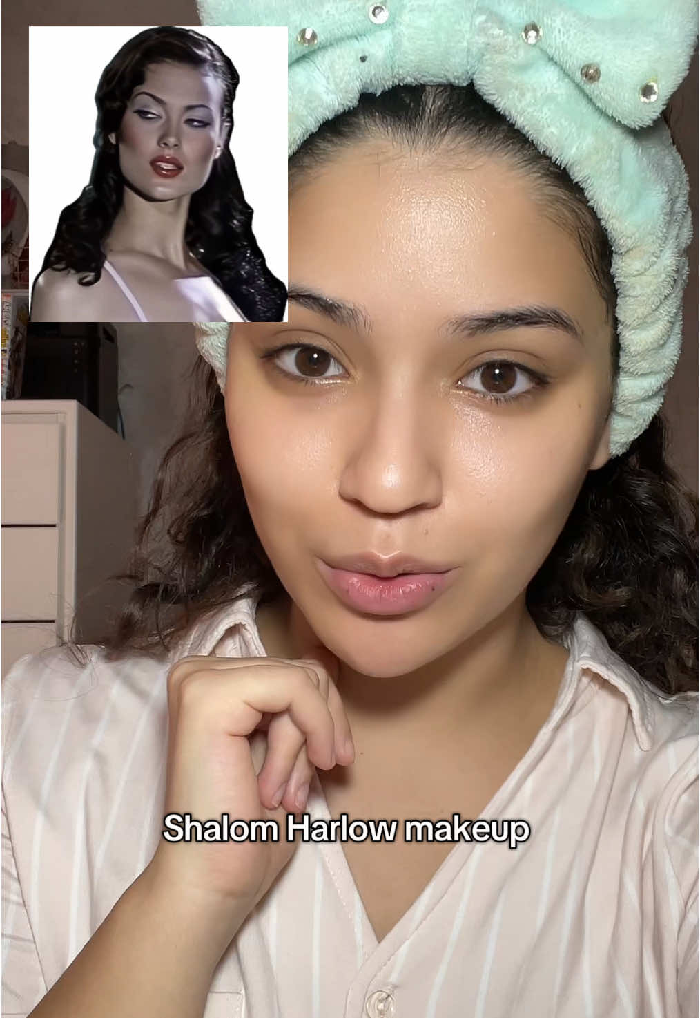 Shalom Harlow makeup 🥴❤️✨#makeup #tutorial #beauty #shalomharlow 