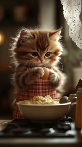 Cutest chefs 🧑‍🍳🐈❤️ #aiart #aianimation #viral #fantasy #cute #animal #relaxing #kitten #kittens #chef 
