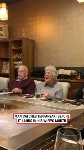 Treat them mean keep them keen 🤣 (🎥: @contentbible) #ladbible #funnyvideos😂 #elderlycouple #teppanyaki #wholesome
