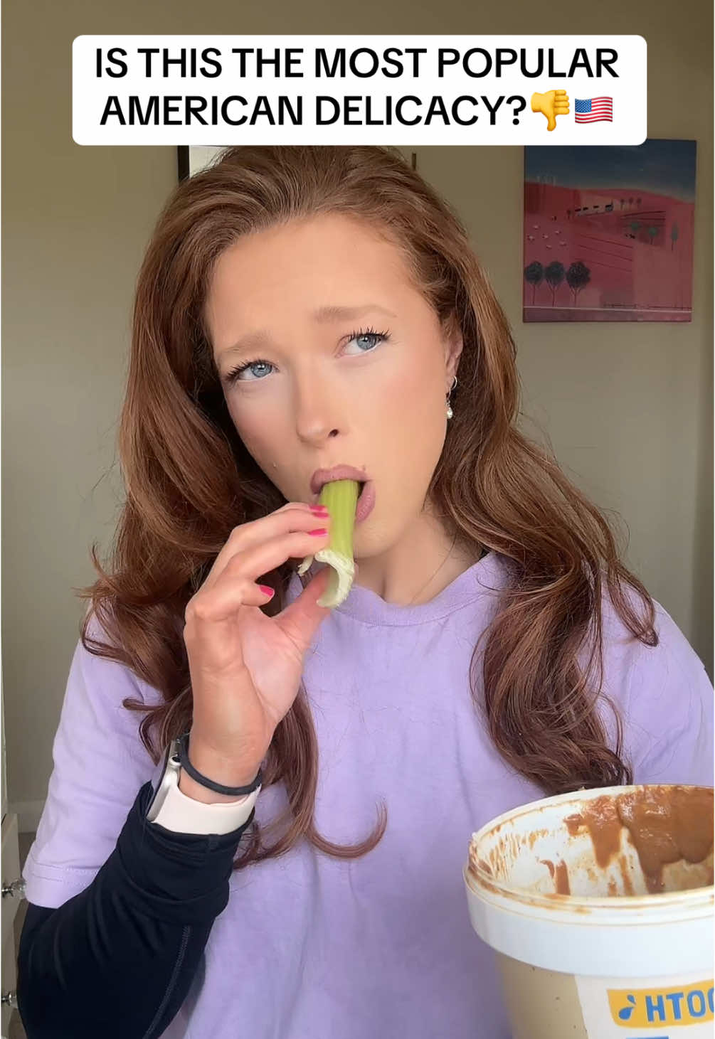 definitely an interesting combination… #foryou #america #usa #usatok #celery #celeryandpeanutbutter #peanutbutter #brit #british 