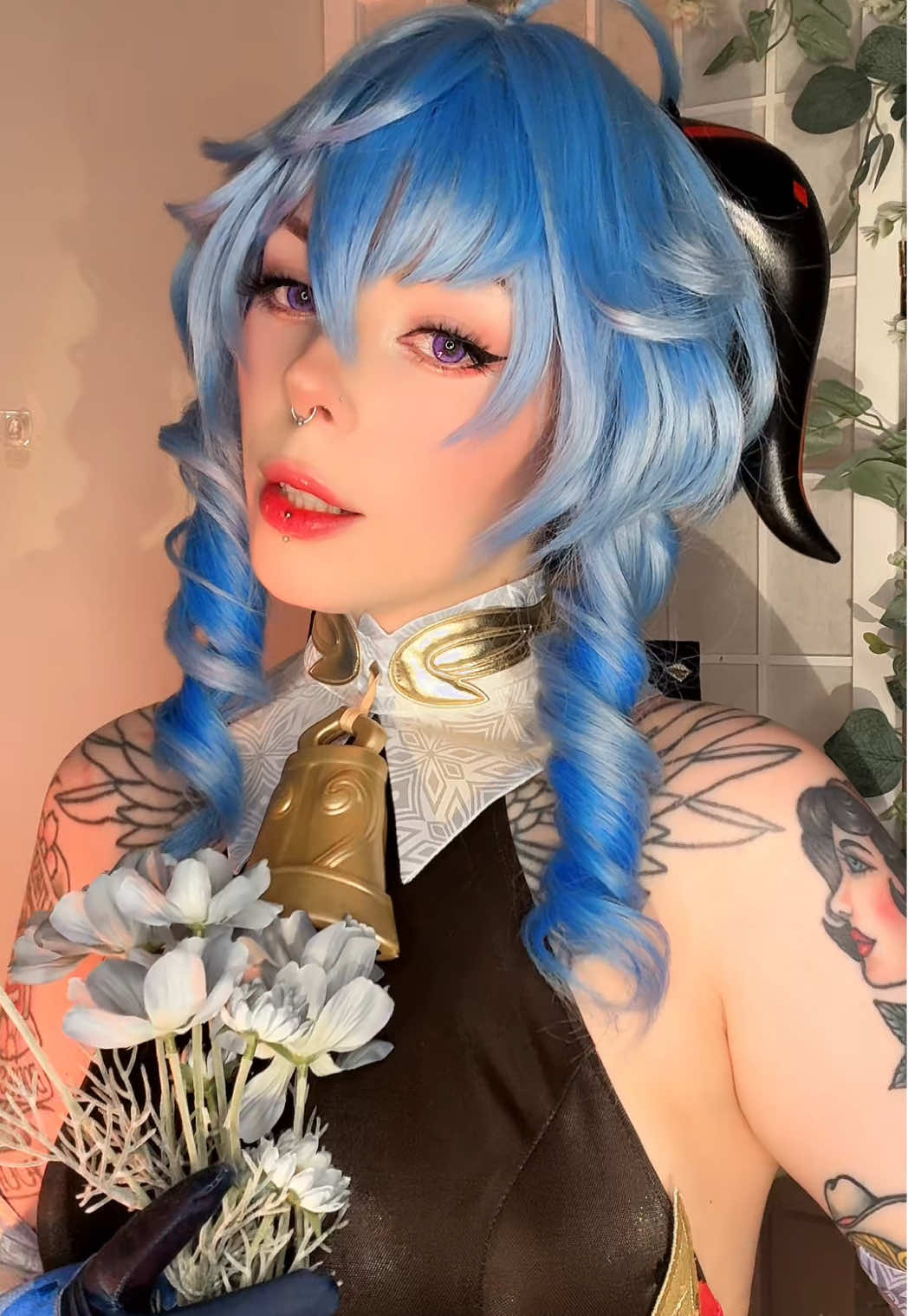 I miss being a sleepy goat girl 🩵 #GenshinImpact #genshincosplay #ganyucosplay #ganyu 