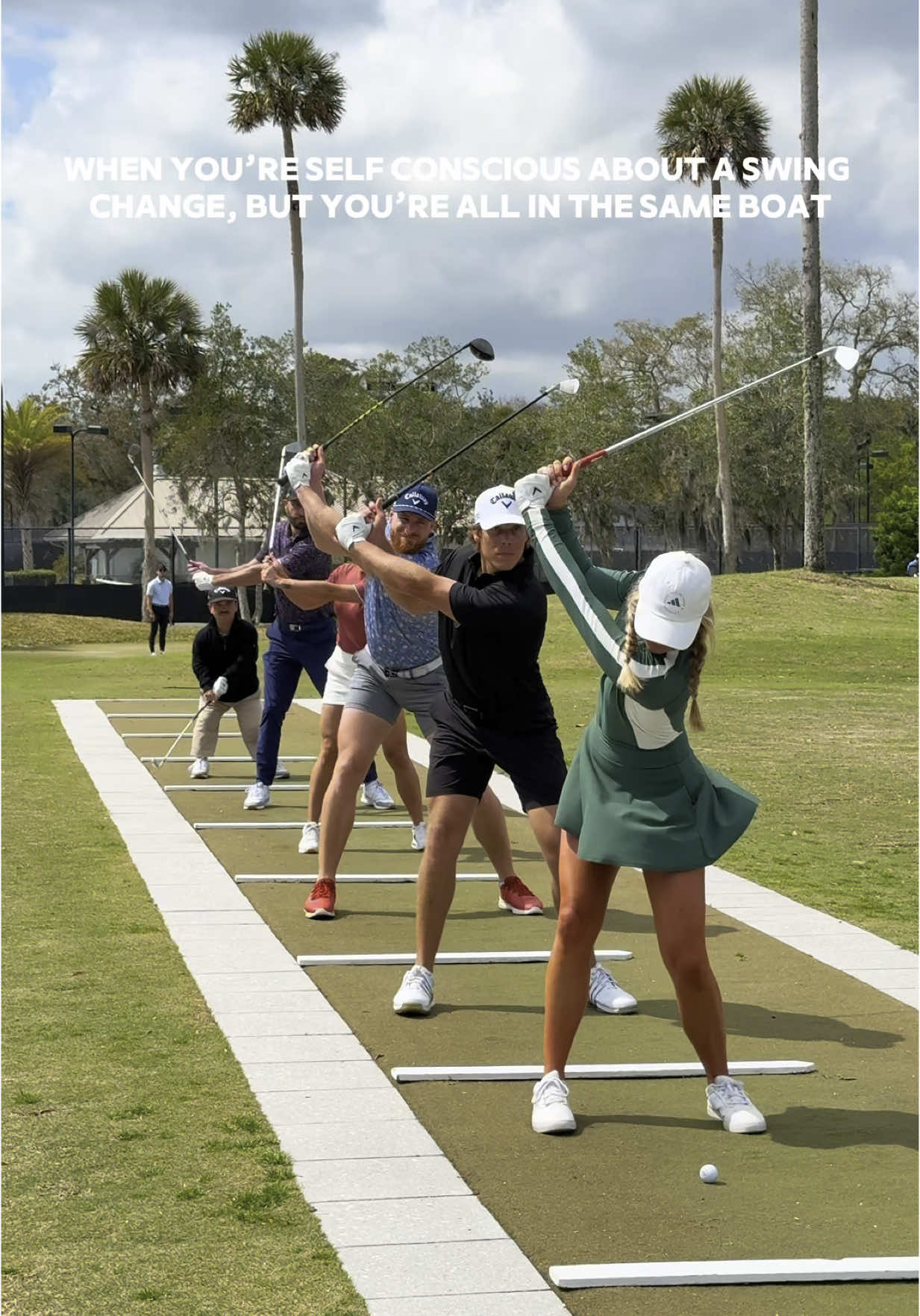 This crew is ELYTE 🫶 @Callaway Golf who else is apart of the early extension club?!  • @MattScharff in the background🤣 @Martin Borgmeier  @Holein1trickshots  @Cassandra Meyer  @Dalton Joyce  @Chaz  • • • #golf #funny #humor #trend #drills #callaway #friends #elyte