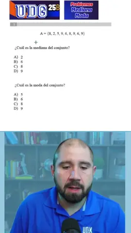 ¿Cuál es la mediana y la moda del siguiente conjunto? #ejercicio #mate #profeluis #unx #examen #uni