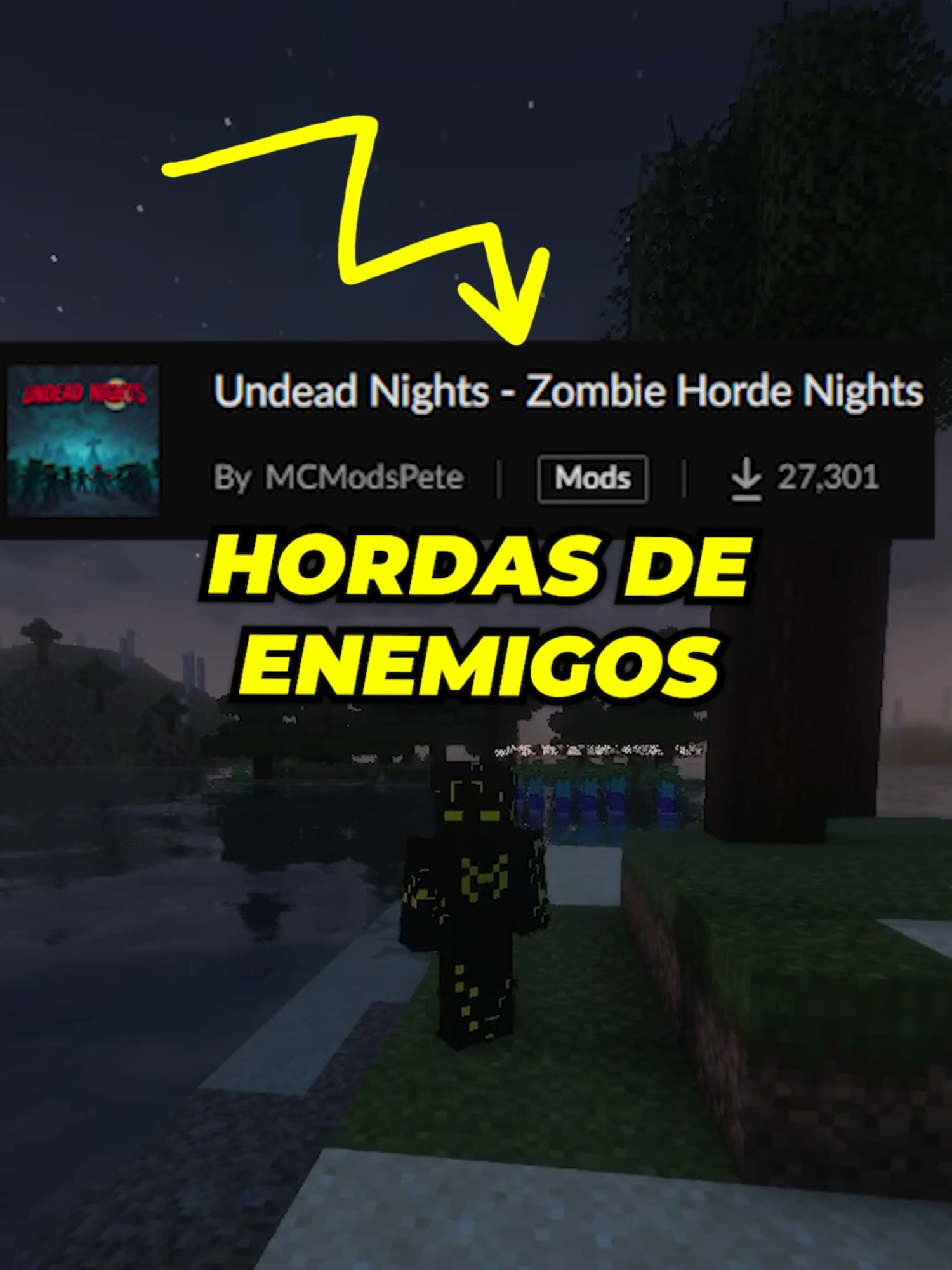HORDAS de ZOMBIES (o cualquier mob) #Minecraft #minecraftbedrock #minecraftjava #streamer #minecraftmods #serieminecraft #minecraftclips #minecraftargentina #fyp