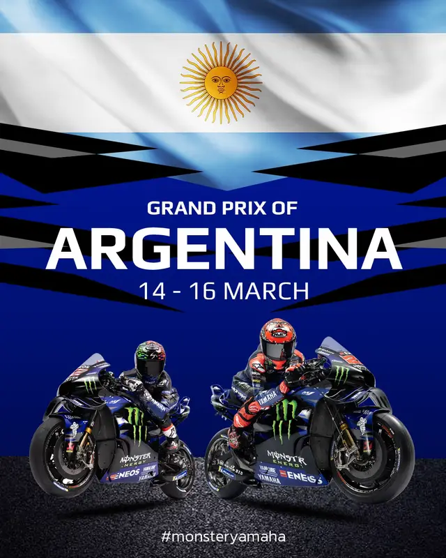 Round 2 - let’s go! 🔥 The Termas track is situated in the GMT -3 time zone 🌎 Set your alarms accordingly ⏰ #MonsterYamaha | #YamahaMotoGP | #YamahaFactoryRacing | #MotoGP | #FabioQuartararo | #FQ20 | #AlexRins | #Rins42 | #AR42 | #ArgentinaGP