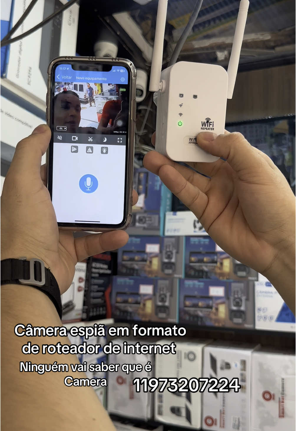 Câmera espiã em formato de roteador de internet, totalmente imperceptível! End: Rua Santa Efigênia 15 , Loja 1C Site: Magazine dos eletrônicos wme WhatsApp :11973207224 #camera #espia 