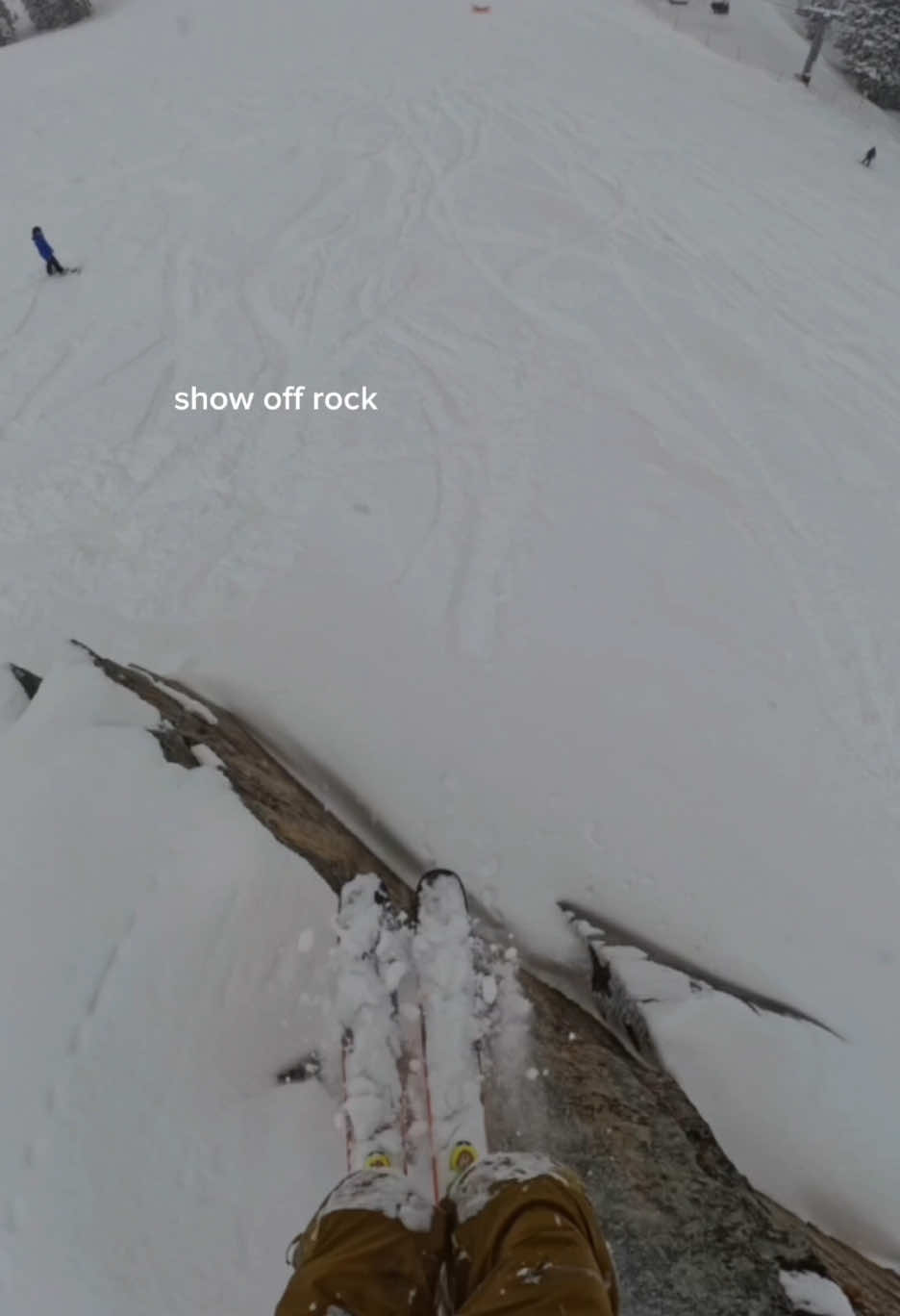 why must cliff drops always look smaller on headcam?? #ski #skitok #gopro #pov @BrightonResort 