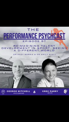 Episode 57 🙌🏽 Hello everyone and welcome to another episode of the Performance Psychcast. Today we are very fortunate to be speaking with Dr Andy Borrie and Dr Emily Ryall. https://www.routledge.com/Reimagining-Talent-Development-in-Sport-Seeing-a-Different-World/Borrie-Ryall/p/book/9781032573946 A discount code for the book 25EFLY1 for 20% off the price.  Spotify: https://open.spotify.com/episode/1iH7ZIYLWGqoHUNSqJHzra?si=Fvo1U2bWQ1u4kYD2lrOe7A  Greg: www.arcope.co.uk  George: www.focuperform.co.uk  The online directory of sport performance specialists. Sportingbounce helps connect specialists in sport psychology, nutrition, sports massage, injury rehabilitation, coaching, and fitness training s with clients. With a daily spend on Google Adwords, social media advertising, and excellent organic rankings on search engines your business will get found on sporting bounce. Visit sportingbounce.com to find out how sporting bounce can help you. Don’t forget that listeners of this podcast can get 50% off the Premium membership package by entering the code performance, that’s “PERFORMANCE” meaning you get the best possible coverage for less than 20 pence a day!    #focusperform #arcope #sport #performance #pressure #psychology #stress #anxiety #motivation #confidence #coaching #podcast #podcastsofinsta #business #performance #ThePerformancePsychcast #support #toughconversations #mind #sportingbounce  #appliedpractitioner #Science #sport #flow  #football #coaching #academy #MentalHealth #environment 