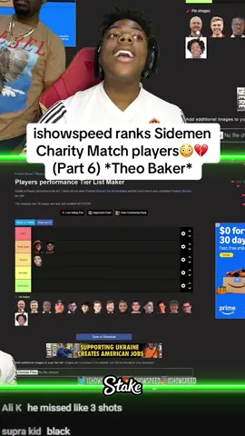 ishowspeed ranks Sidemen Charity Match players😳💔 (Part 6) *Theo Baker* #fyp #viral #foryou #foryoupage #football #Soccer #london #uk #jason #jasontheween #faze #fazeclan #fazeron #stableronaldo #ron #stableronaldoclips #jasontheweenclips #xqc #xqcclips #xqcow #jynxzi #jynxziclips #ginge #angryginge #angryginge13 #angrygingeclips #sidemen #sidemencharity #sidemencharitymatch #speed #ishowspeed #ishowspeedclips #speedclips #cbs #PremierLeague #championsleague #wembley #wembleystadium #goal #markrober #fanum #ksi #sketch #sketchclips #Jasontheween ishowspeed speed stable Ronaldo xqc jynxzi angry ginge kai cenat playing football in uk London Wembley sidemen charity match 