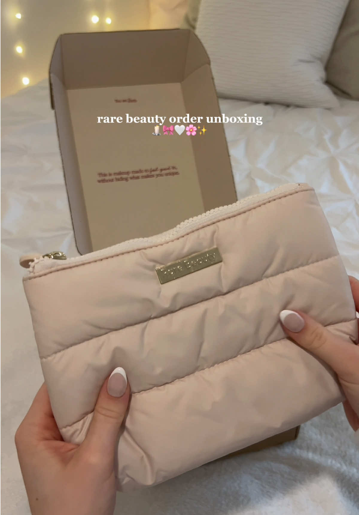unbox my rare beauty order with me🕯️🎀✨ I’m so obsessed with the blush!! @Rare Beauty  #rarebeauty #rarebeautyblush #rarebeautymakeup #rarebeautyhaul #rarebeautyunboxing #unboxing #haul #beautyhaul #imalination #aesthetic #cleangirl #routine #girly #thatgirl #vanillagirl #fyp #viral #vibes #cute #girl #Vlog #girlygirl #fashion #beauty #softgirl