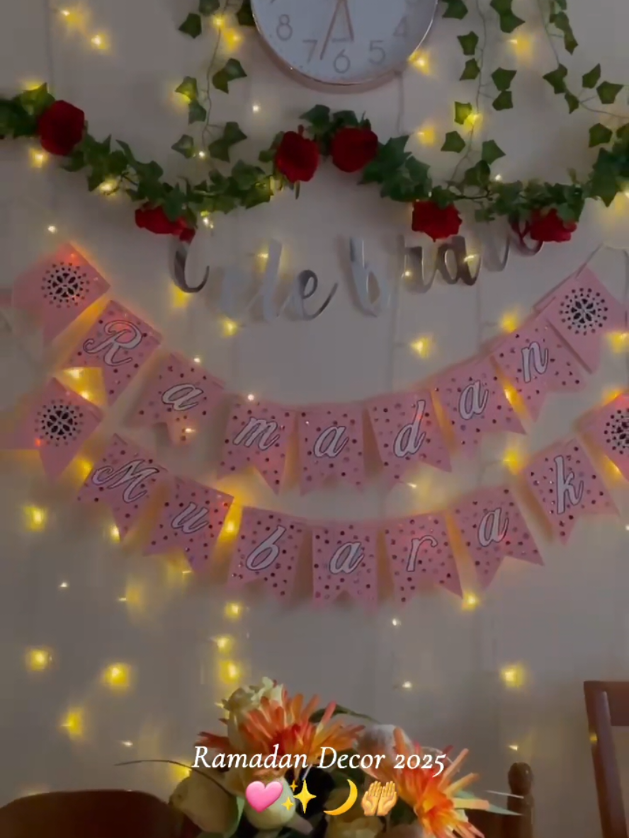 My PINK Ramadan Decor 2025✨️💐🌙🩷 #girly #pink #Ramadan #islamic #fyp #islamicreminder #muslim #decor #DIY 