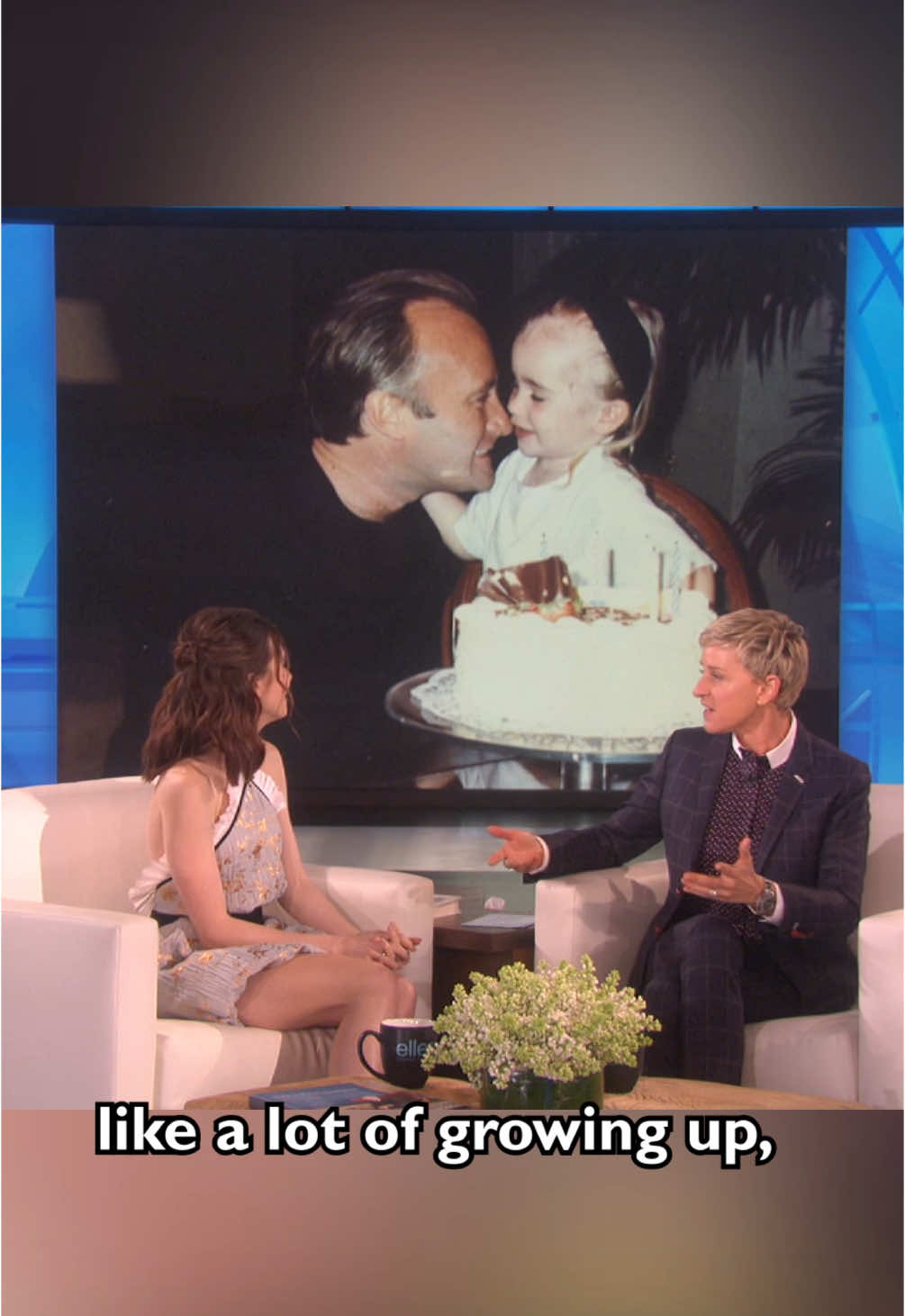 Lily Collins talks about growing up with Phil Collins as a dad #theellenshow #lilycollins #philcollins #throwback 