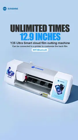12.9 inches, 80+ languages, 20,000+ models, unlimited creative cutting——Y25 Ultra Unlimited Times Film Cutting Machine #SUNSHINETOOLS #phonerepairtools #MobileAccessories #ScreenProtector #Y25CuttingMachine #phonebackcover