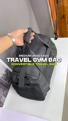 Di lang to pang-Travel bag dahil pwede rin to pang-Gym bag at Sports bag dahil meron na tong shoe compartment sa gilid. Convertible narin tong unisex travel bag na to into a travel sling/crossbody bag, hand bag, or backpack! #unisextravelbag #travelbag #gymbag #duffelbag #mediumtravelbag #travelbackpack @Oin1 Store 