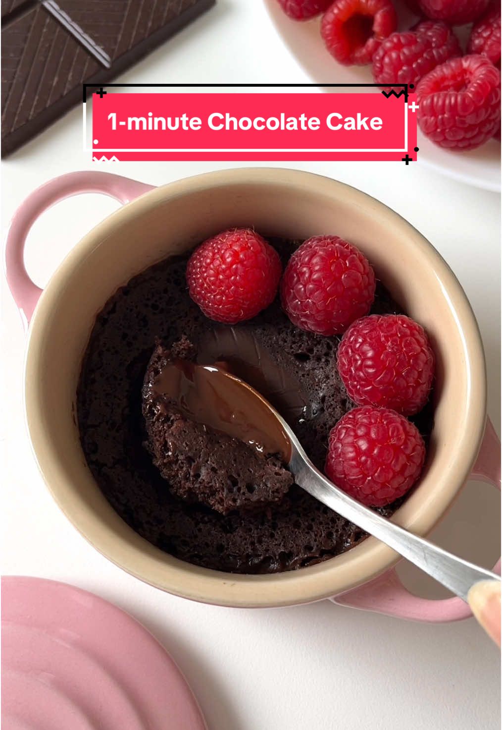 1-minute Chocolate Cake😍 This cake is so soft, chocolaty and super yummy! • For more recipes check out my recipe Ebooks which have 180 healthy & easy recipes, link is in my profile🥰 • Ingredients: 2 tablespoons all purpose gluten-free flour mix or regular flour if not intolerant/coeliac/IBS sufferer 1 tablespoon unsweetened cacao powder 1/4 teaspoon baking powder 1 tablespoon melted coconut oil, olive oil or melted butter 1 - 2 tablespoons maple syrup or your favorite liquid sweetener (to taste) 3 tablespoons milk of choice 1 piece of dark chocolate • 1. In a mug mix the dry ingredients together 2. Add the wet ingredients and stir until combined 3. Add a piece of dark chocolate to the center 4. Cook in the microwave for 35 - 60 seconds (800W). All microwaves are different, so the cooking time might differ. I recommend checking the cake after 35 seconds and then cooking longer if needed 5. Serve with some berries, for example! Enjoy! • • • #mugcake #microwavecake #easydessert #quickdessert #chocolatemugcake #glutenfree #easydesserts 
