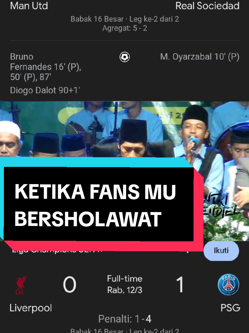 uhuy Manchester united menang ya @Majlis Santri Kendil Official 😅😅😅😅😅 #fypシ #purworejobersholawat #purworejo #fypシ゚viral #fyppppppppppppppppppppppp #fyp #fypage #fypage #viraltiktok #sejatinewulanposo #manchesterunited #manchesterunitedfans 