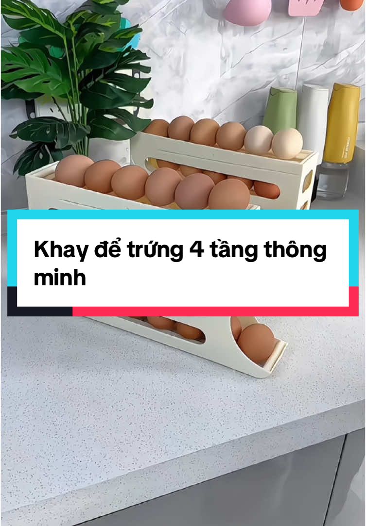 Khay để trứng 4 tầng thông minh #giadung #giadungthongminh #giadungtienich #khaydetrung #khaydetrungtulanh 