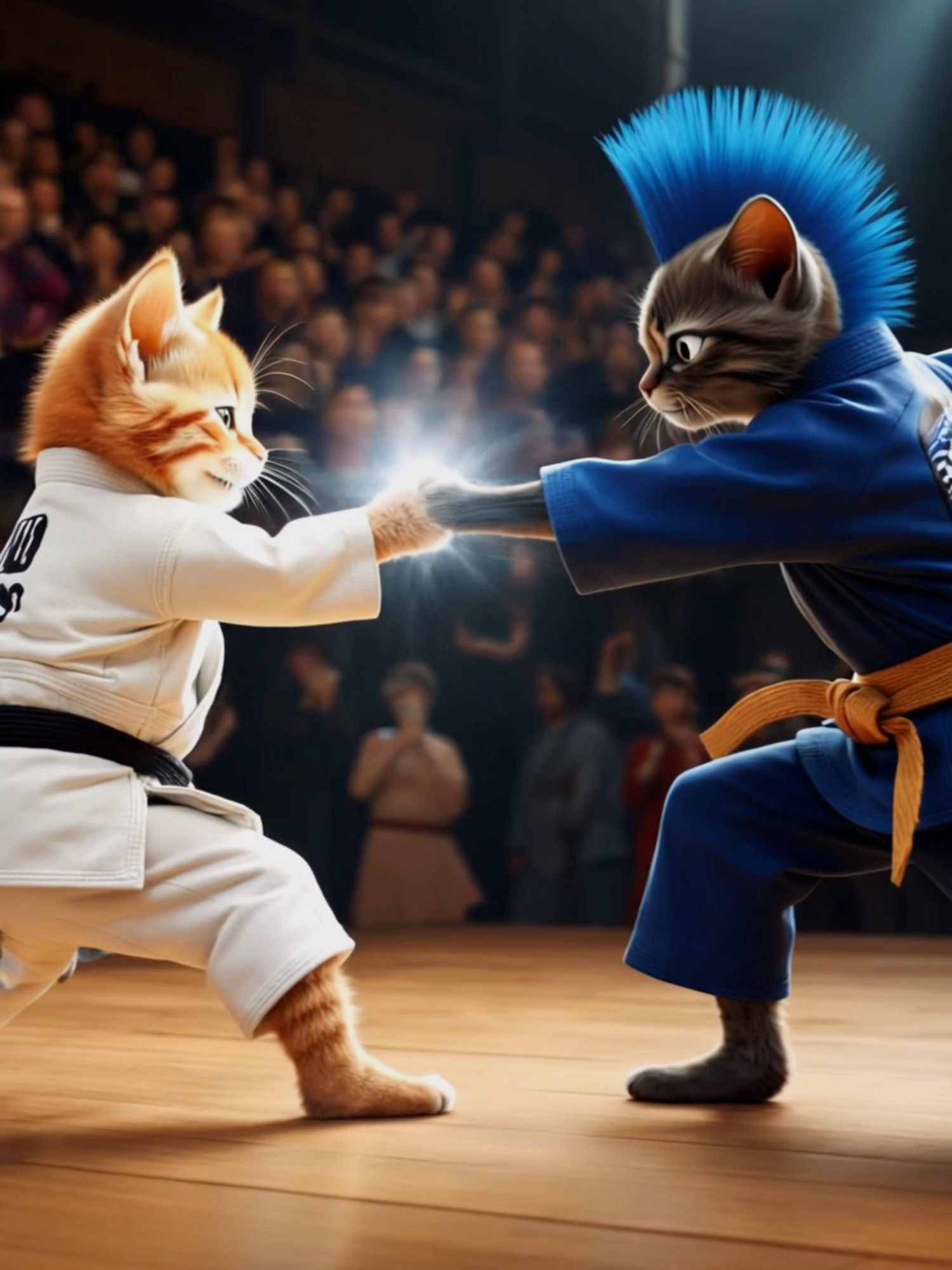 🥋🐱Simba participates in a karate tournament🏯🔥 #cat #cutecat #ai #funny #sad #motivation #bully #shortfilm #meow #cute #karate #cobrakai #karatekid #kungfu