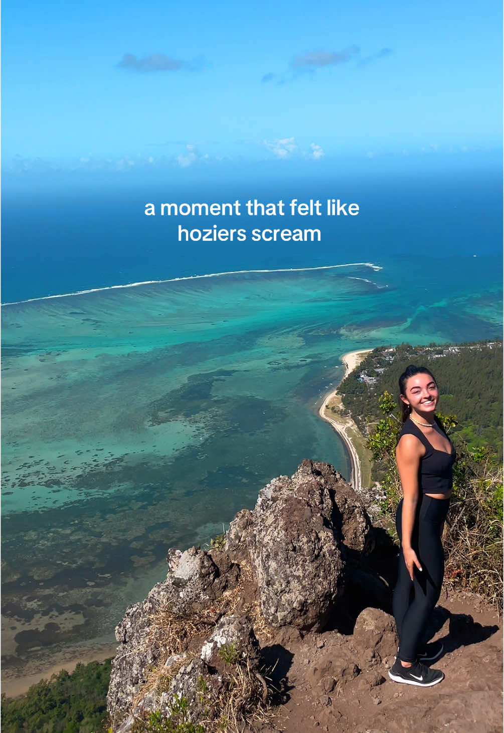 ily mauritius! climbing the le morne brabant mountain alone was definitely an experience!! 🫣 worth is for this view though #lemorne #lemornebrabant #traveladdicit #mauritius #mauritiushike #hikingmauritius #visitmauritius #hoziersscream 