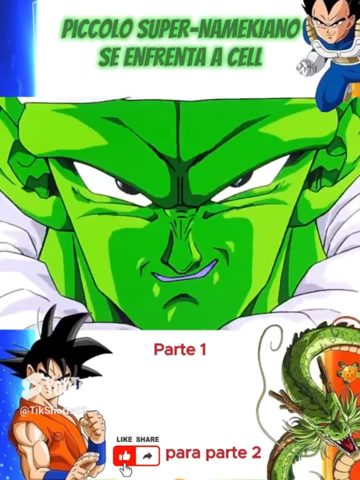 Piccolo Super Namekiano se enfrenta a Cell #piccolo #cell #dbz #dragonball 