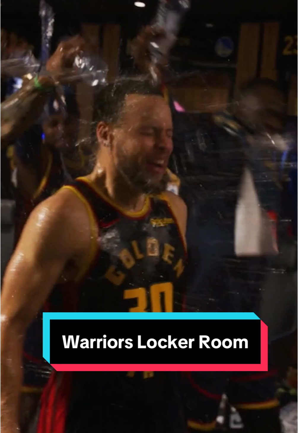 Locker room scenes from a HISTORIC night on Warriors Ground #NBA 
