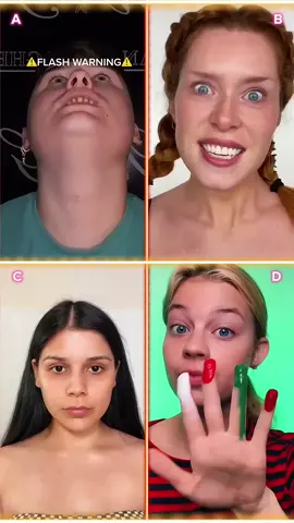 Tiktok makeup trend  - circus. I'm going to be harshly honest here : A - Mind-blowing (and my favorite). B -  Hot. C - What's going on and why am I scared...👀 D -  9/10 ✨️ #trending #makeuptutorial #makeuptutorial #makeuptutorial #makeuptutorial #makeuptutorial #makeupaddict #makeupaddict #makeups #MakeupLover #MakeupAddict #BeautyCommunity #MakeupArtist #fy