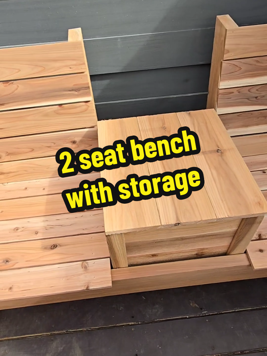 2 seat bench with middle storage compartment! #woodworking #woodwork #woodworker #woodworkingproject #furnituremaker 