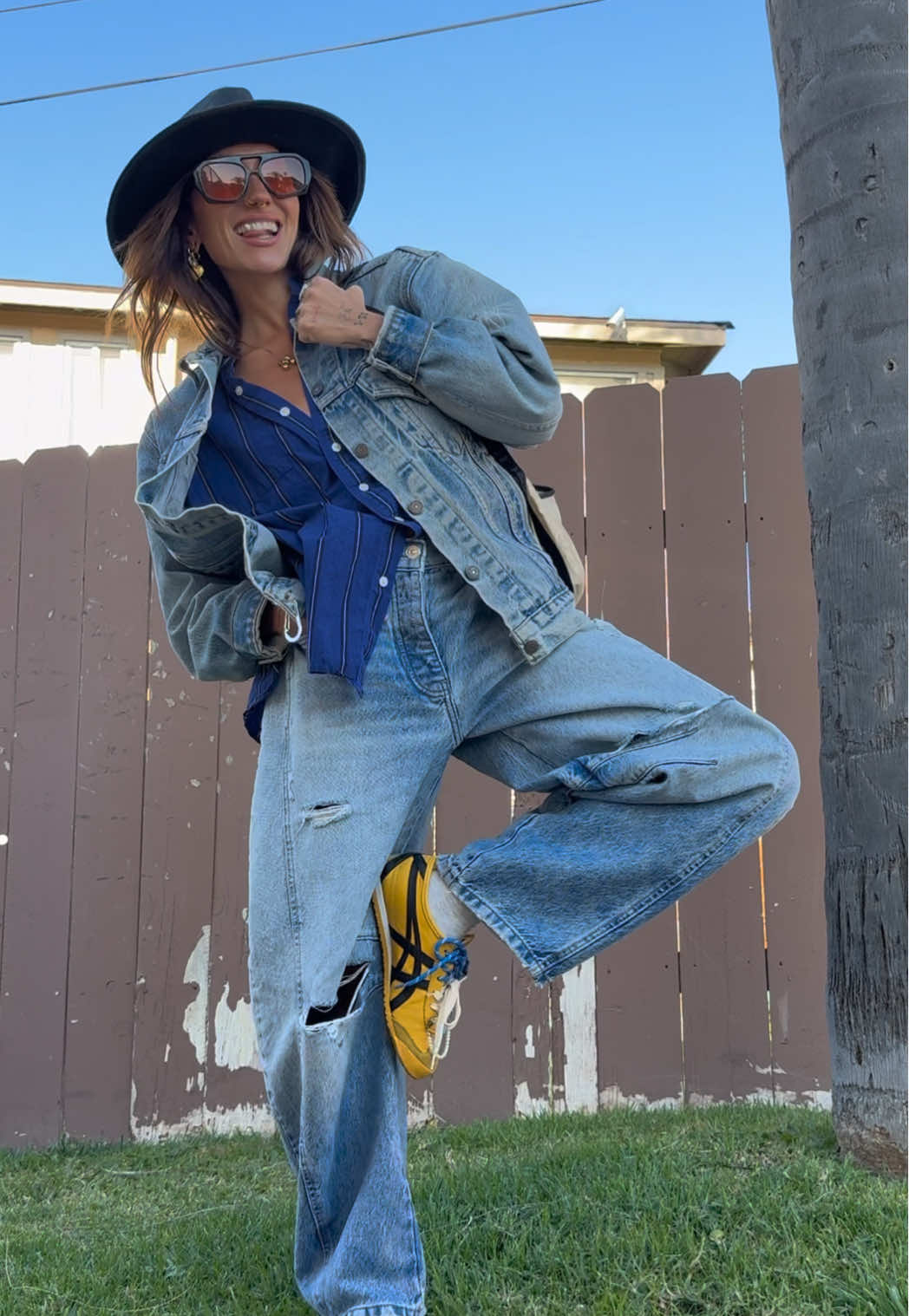 denim on denim ootd 🌟 #outfitinspo #styletok 