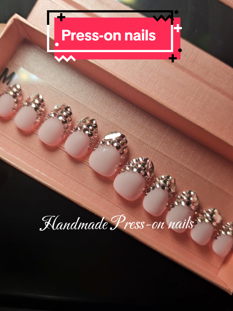 These press on nails are too pretty 😍😍😍😍 I can't wait to put them on!! So sturdy and well made 10/10 #pressonnails #handmadepressonnails #prettynails #prettypressonnails  #shortnailsideas #almondnails #lovfulnails #tiktokshopspringglowup #springtok 