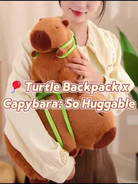 🐢Adorable! Turtle Backpack🎒 with Huggable Capybara Plush🐹💖 #cute #toys 