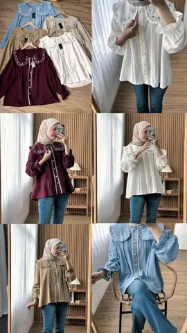 CLEA BLOUSE BORDIR LINEN ATASAN WANITA KEKINIAN #fyp #fypシ゚viral #beranda #outfit 