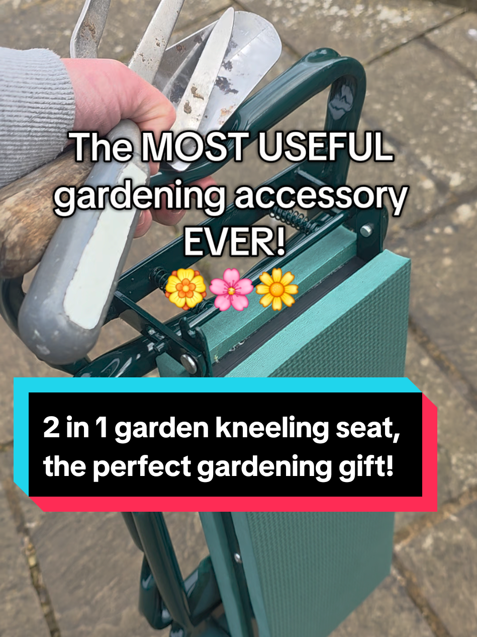 This 2 in 1 garden kneeling seat is a great gardening gift. Very light, easy to fold up and down so greay for older people and thise with mobility issues. This garden bench is small but super sturdy. I am getting one as a gift for my Mum for Mother's Day. #garden #gardening #gardeningtiktok #gardentools #planting #gardeningtips #giftsforgardeners #gardenhacks #mothersday #mothersdaygift #tiktokmademebuyit #tiktokshopUK #over40mum #over40club 