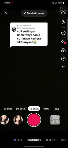 Membalas @inivinaaaaaaaaaaaa SETTINGAN KAMERA TIKTOK AKU KAYAK GINI YA GUYS🤏🏻