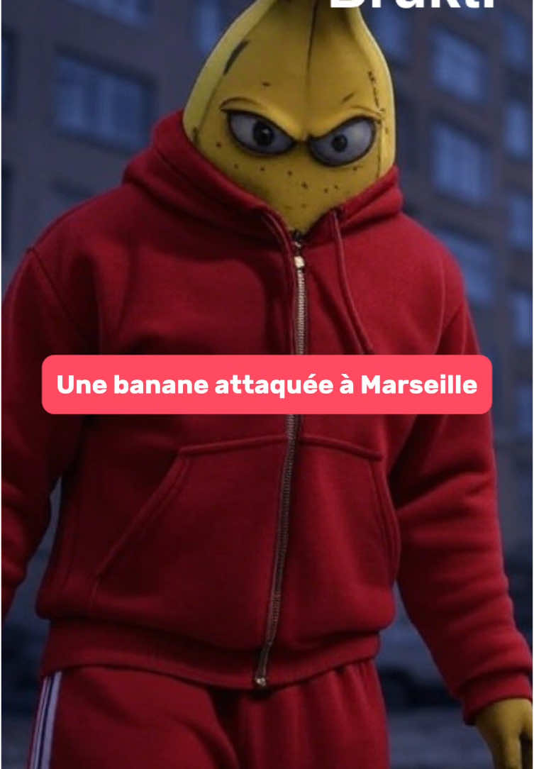 Flash Info 🚨🇫🇷 : Une banane attaquée à Marseille ! #pomme #poire #banane #fruits 