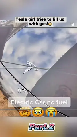Tesla girl tries to fill up with gas!😲#fyp #tiktok 