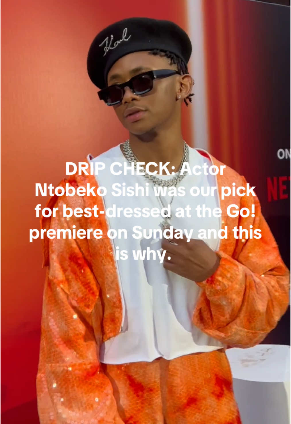 DRIP CHECK: Actor Ntobeko Sishi was our pick for best-dressed at the Go! premiere on Sunday and this is why.  Report and videography: @MasegoSeemela_ 🎙 🇿🇦  #netflix #go #tv #SAMA28 #fypp #southafrica #acting #series 