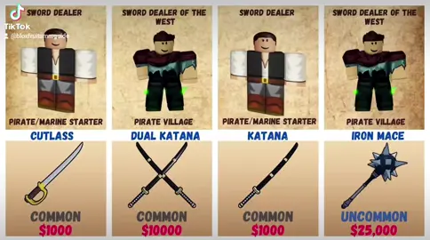 All Swords in BloxFruits #bloxfruitsmmguide #luffy #roblox #bloxfruits #onepiece #swords #game #gamer #fyp #robloxgames 